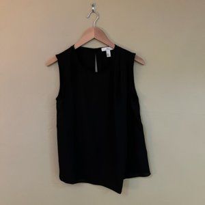 NWOT H by Halston | Georgette Shell Tank Top | Black | Size S (fits like M)